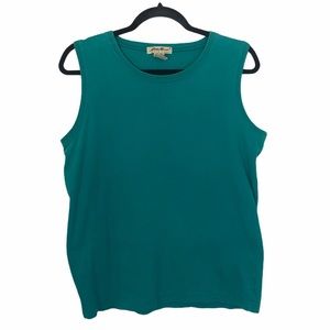 Eddie Bauer Vintage Tank Top Sleeveless Teal SZ M